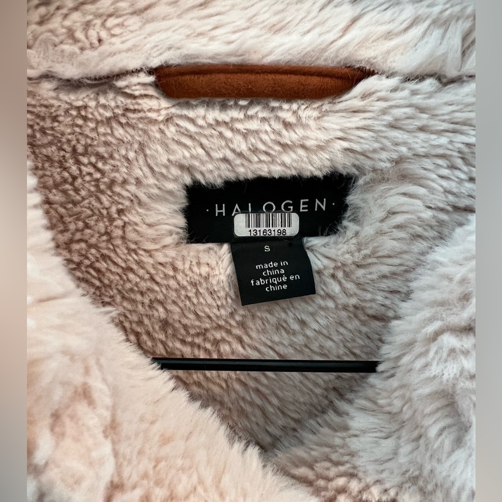 Halogen Tan Faux Shearling Moto Jacket - Picture 10 of 16